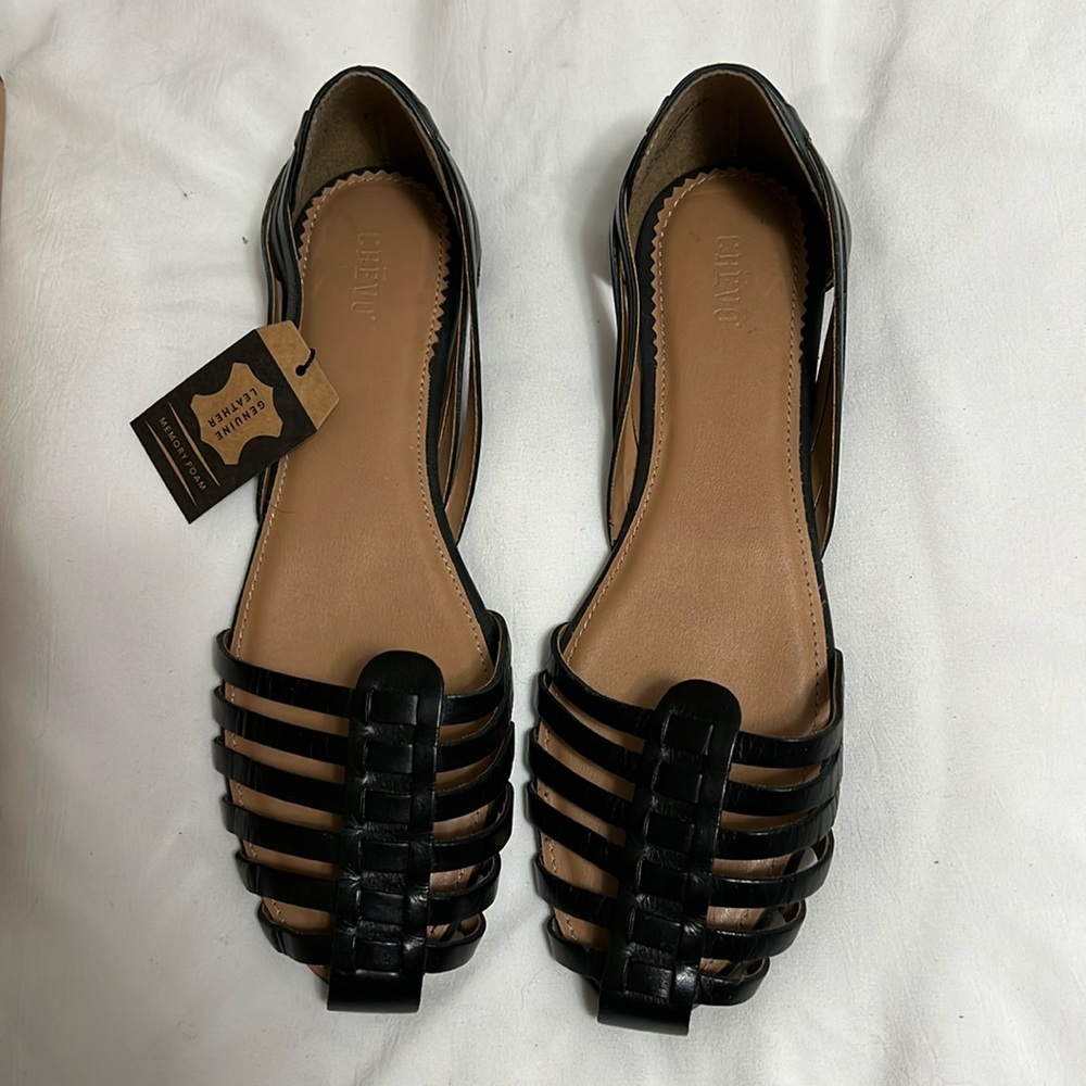 Crevo Sidney flat, black, size 9.5